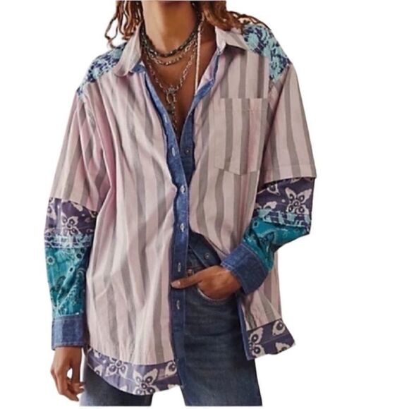Free People Floral Print Oversized Shirt
Top (Size Small) - Picture 1 of 8